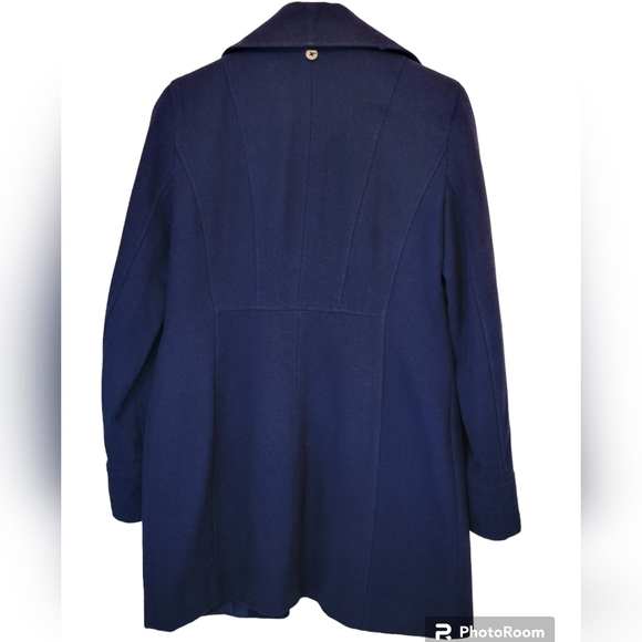 Michael Michael Kors Women's Navy Blue Wool Blend Coat Size 2 - Picture 2 of 5
